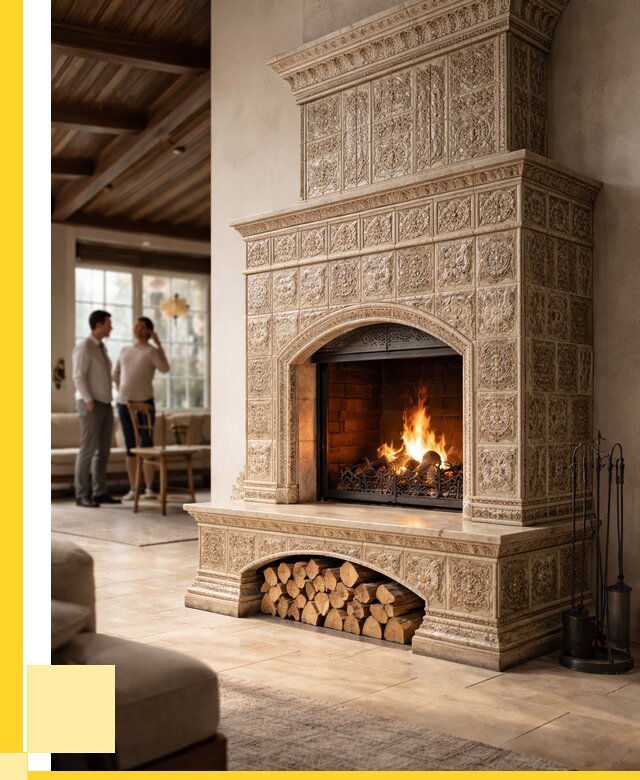 Купить изразцовый камин в Лыткарине от 256075 р. | ЭриданЛтк