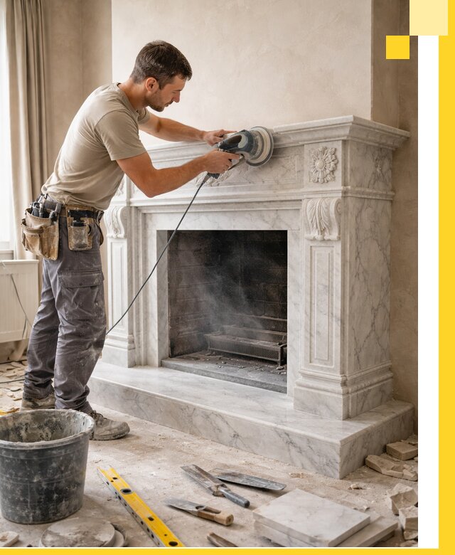 Изготовление и установка мраморных каминов в Лыткарине под ключ