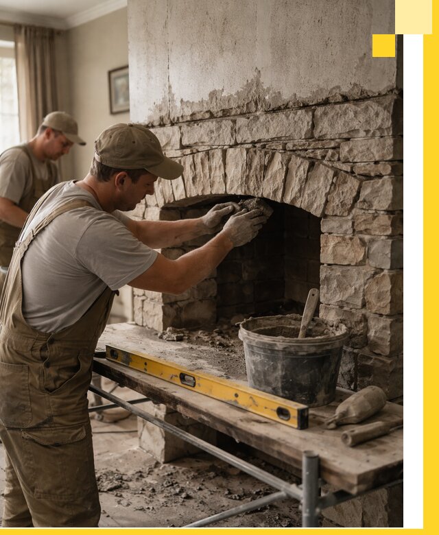 Изготовление каминов под ключ в Лыткарине, монтаж и отделка