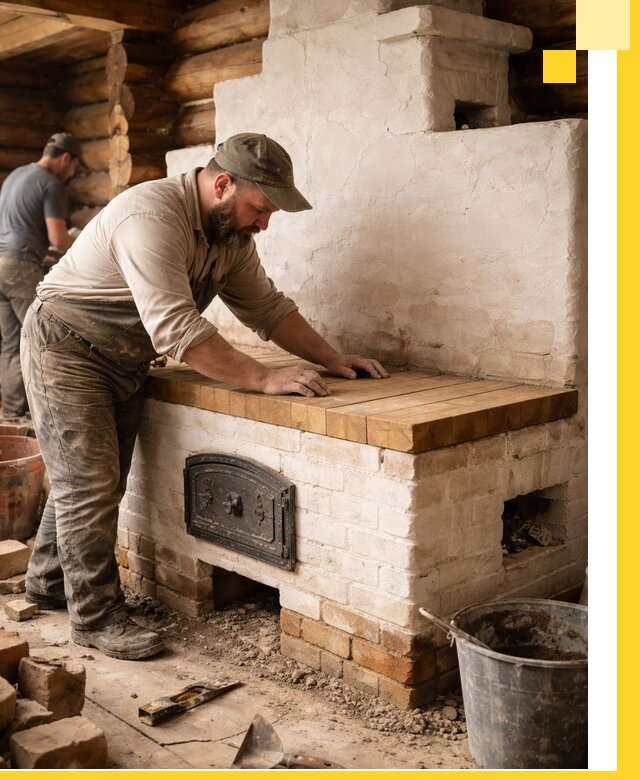 Проектирование и установка русской печи с лежанкой в Лыткарине