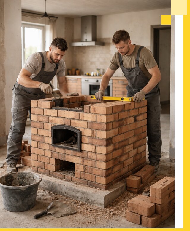 Установка и монтаж печей в частном доме в Лыткарине под ключ