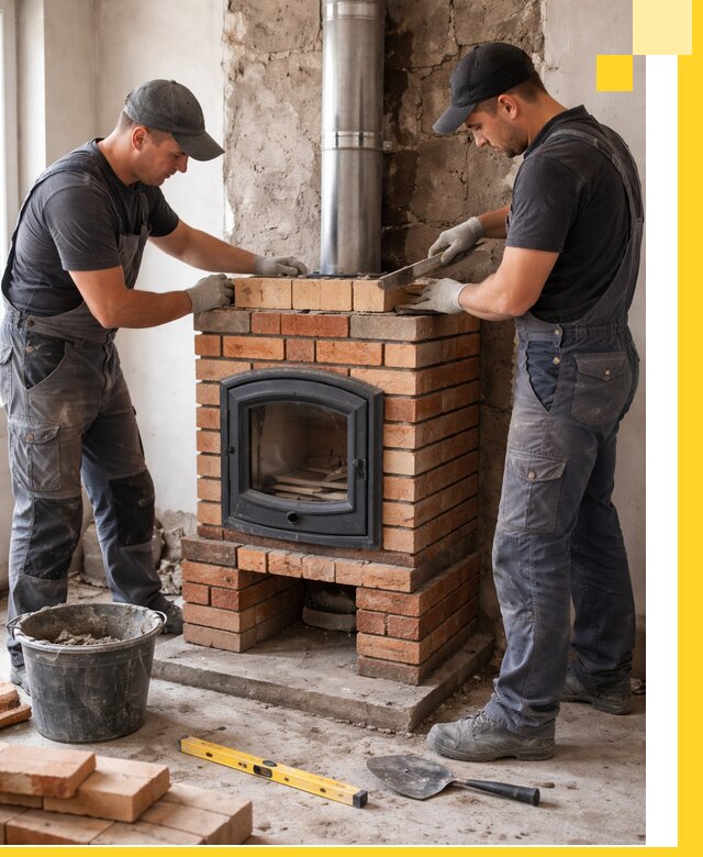 Монтаж печи камина под ключ в Лыткарине с гарантией и пусконаладкой