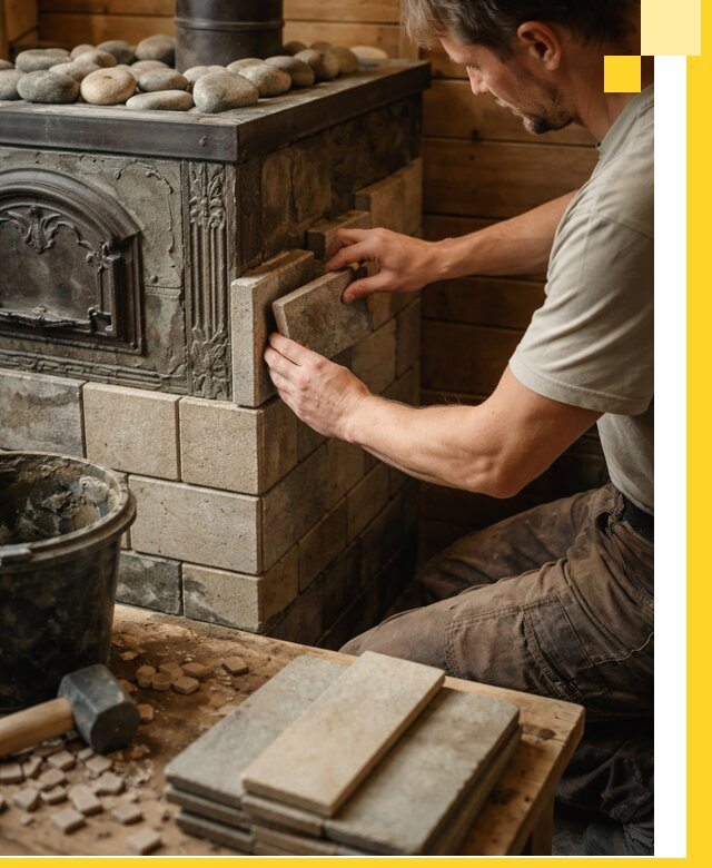 Облицовка банных печей в Лыткарине профессиональная отделка