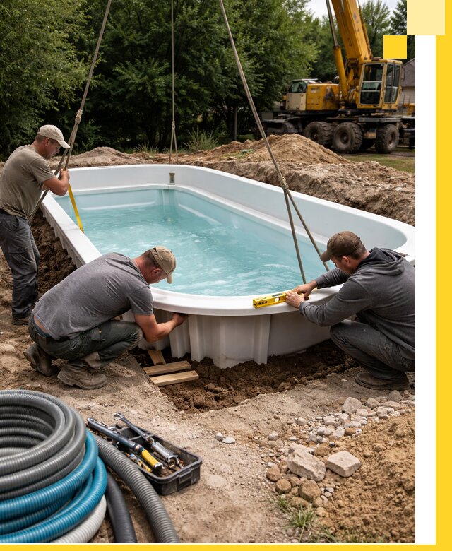 Установка и монтаж композитных бассейнов под ключ в Лыткарине