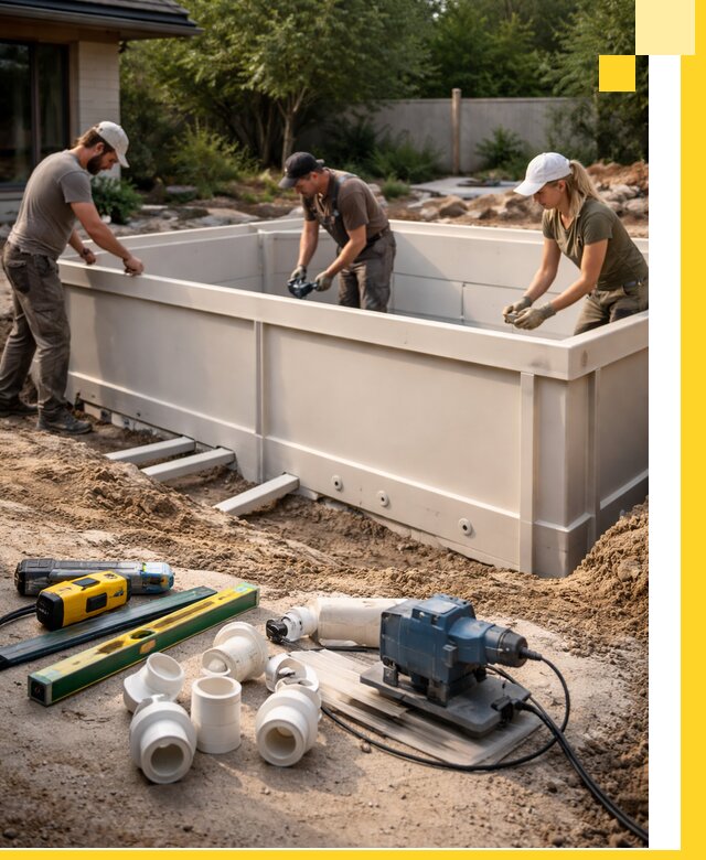 Установка полипропиленовых бассейнов под ключ в Лыткарине