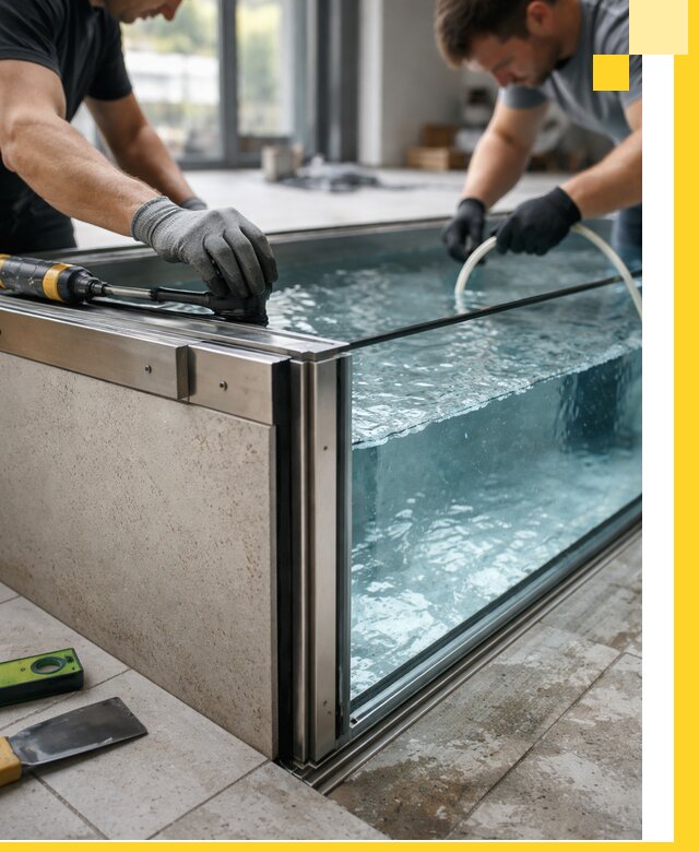 Проектирование и монтаж стеклянных бассейнов в Лыткарине