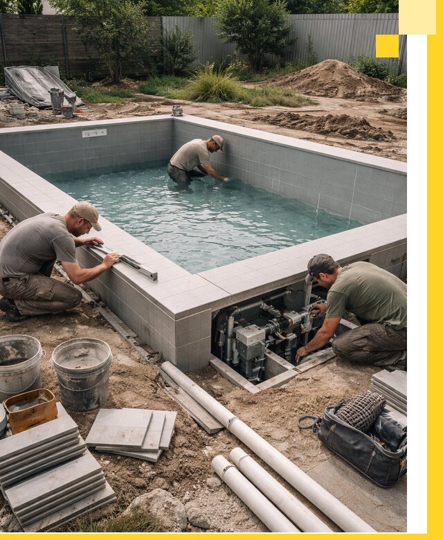 Строительство и монтаж бассейнов для дачи под ключ в Лыткарине