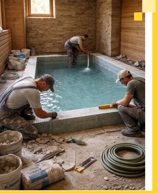 Проектирование и строительство бассейнов для бани в Лыткарине