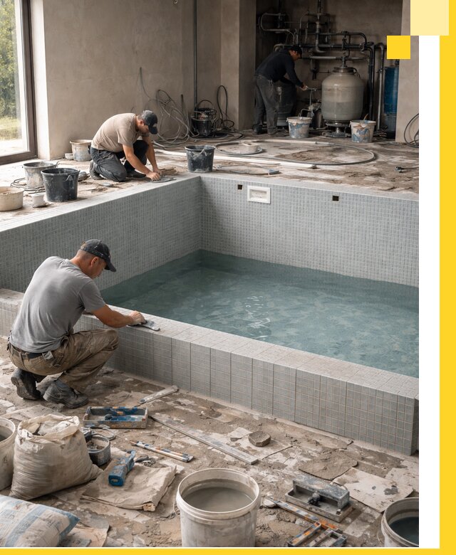 Строительство и монтаж бассейнов в помещении в Лыткарине