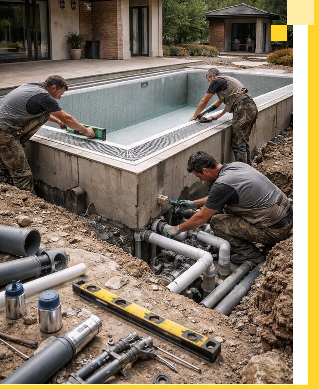 Строительство переливных бассейнов в Лыткарине под ключ