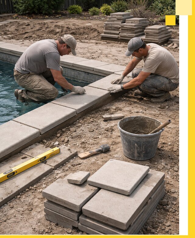 Установка и изготовление копингового камня для бассейнов в Лыткарине