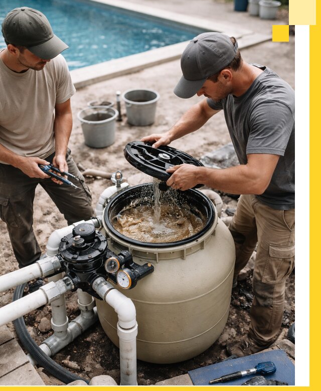 Установка и обслуживание песочных фильтров для бассейнов в Лыткарине