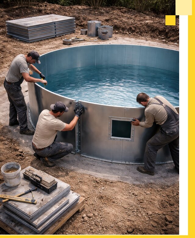 Круглые бассейны под ключ в Лыткарине проектирование и монтаж