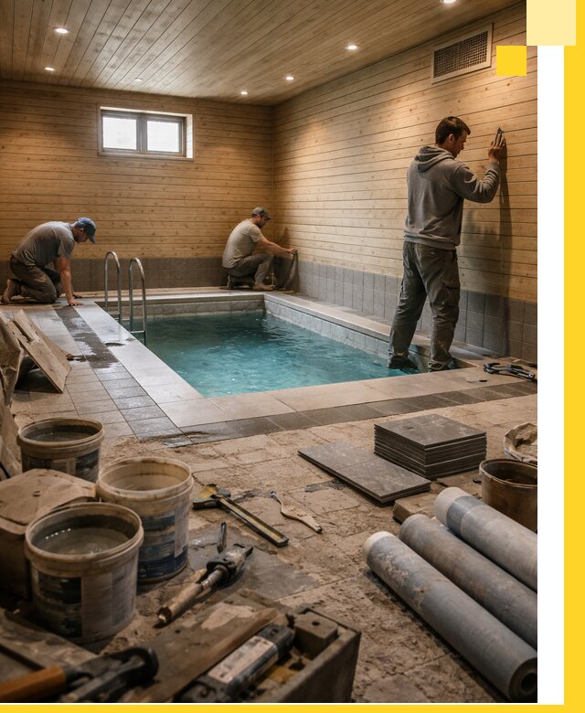 Строительство бани с бассейном и сауной под ключ в Лыткарине