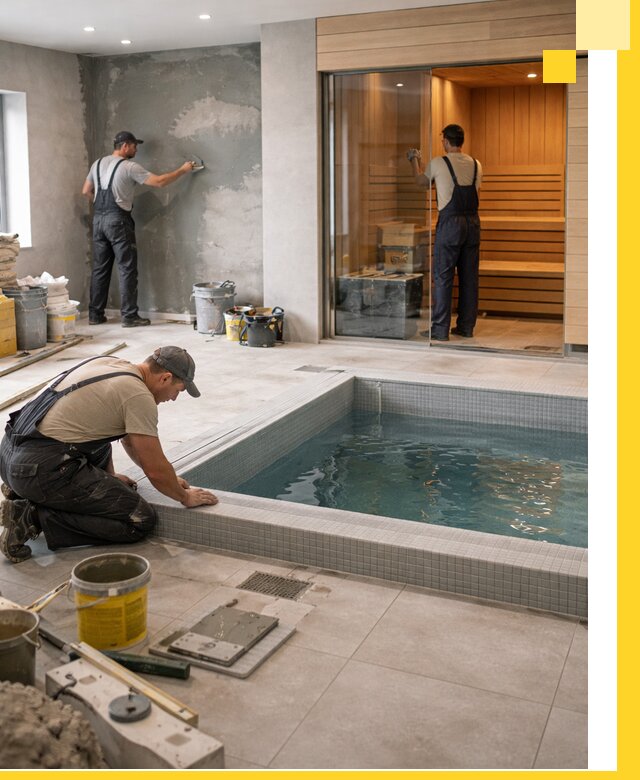 Проектирование и строительство сауны с бассейном в Лыткарине