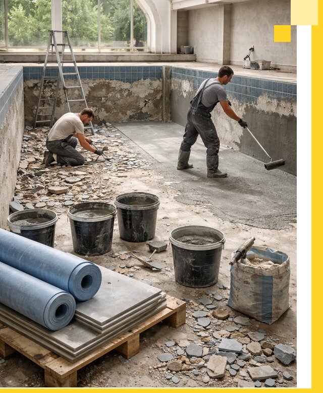 Реконструкция бассейнов в Лыткарине: ремонт, гидроизоляция