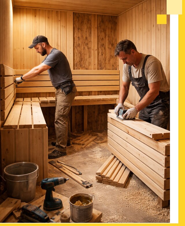Профессиональный комплексный ремонт саун под ключ в Лыткарине