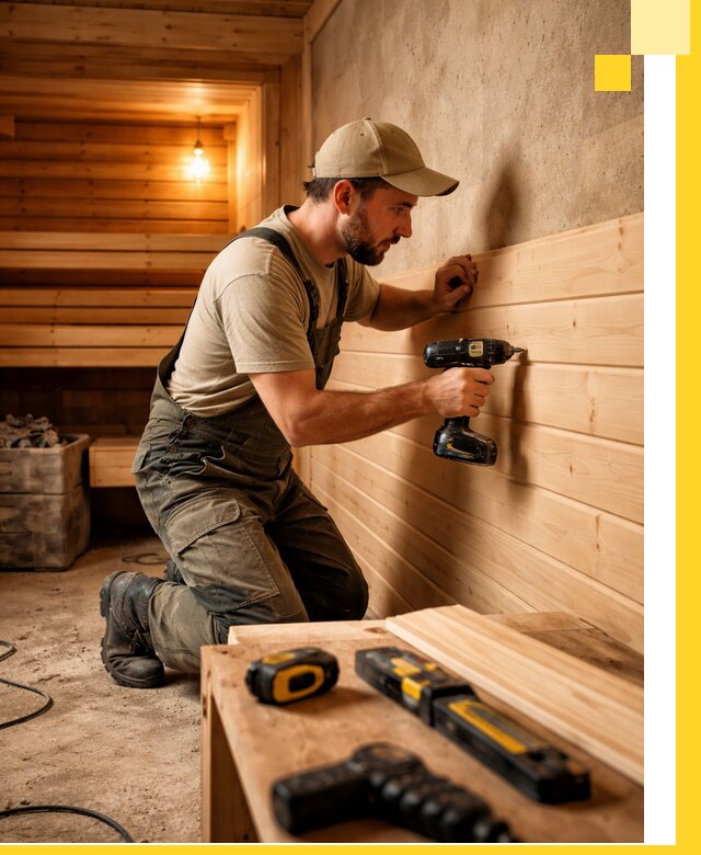 Профессиональная внутренняя отделка бани в Лыткарине под ключ