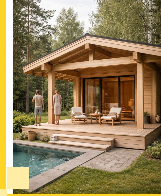 Бани с террасой под ключ в Лыткарине от 614580 р. | ЭриданЛтк