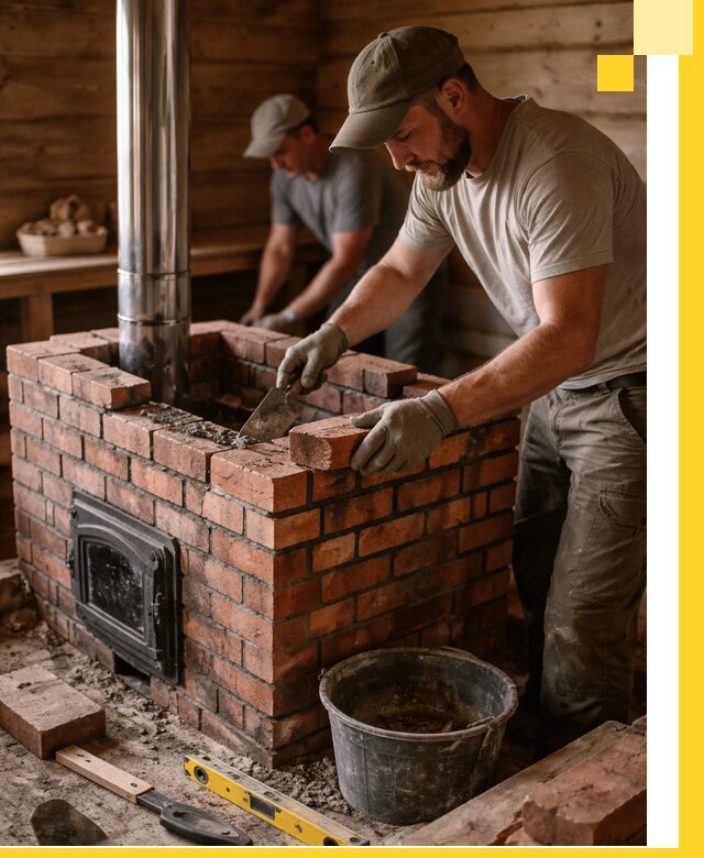 Кирпичные печи для бани под ключ в Лыткарине, проект и монтаж