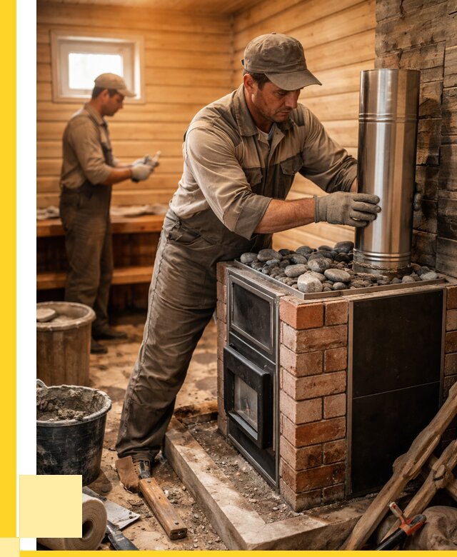 Монтаж печи в бане под ключ в Лыткарине от 20486 р. | ЭриданЛтк