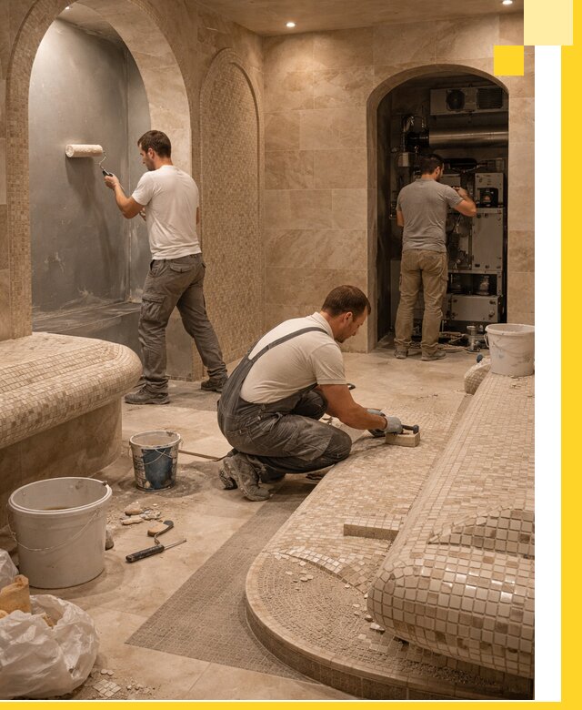 Строительство бани с хамамом и бассейном под ключ в Лыткарине