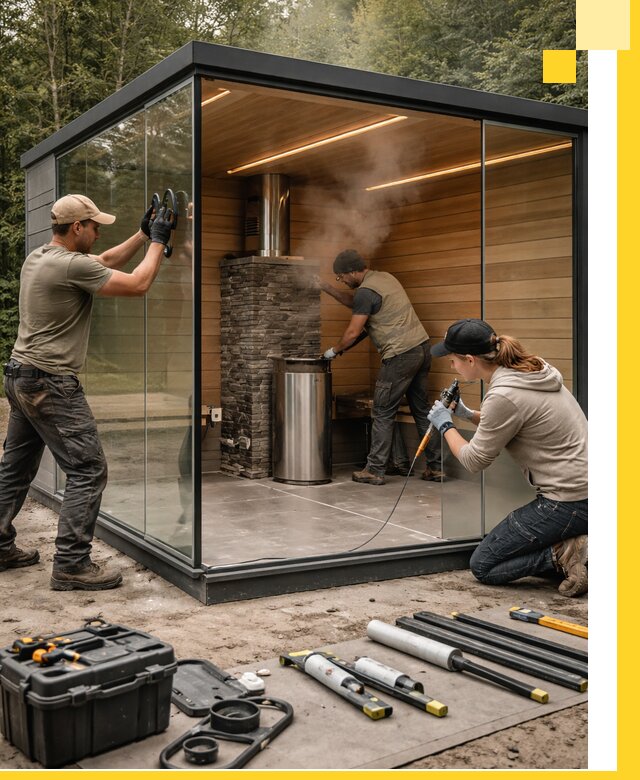 Проектирование и строительство стеклянных бань в Лыткарине