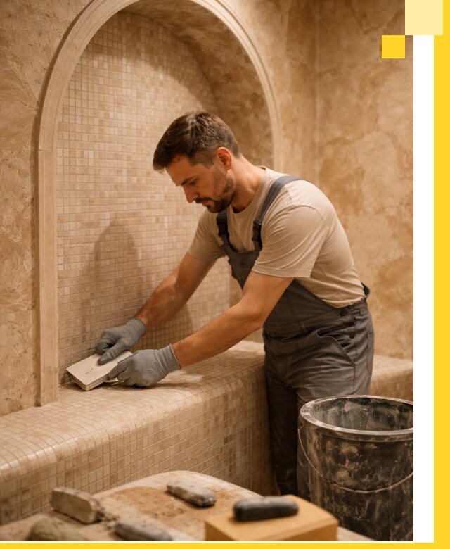 Профессиональная отделка хамамов с мозаикой под ключ в Лыткарине