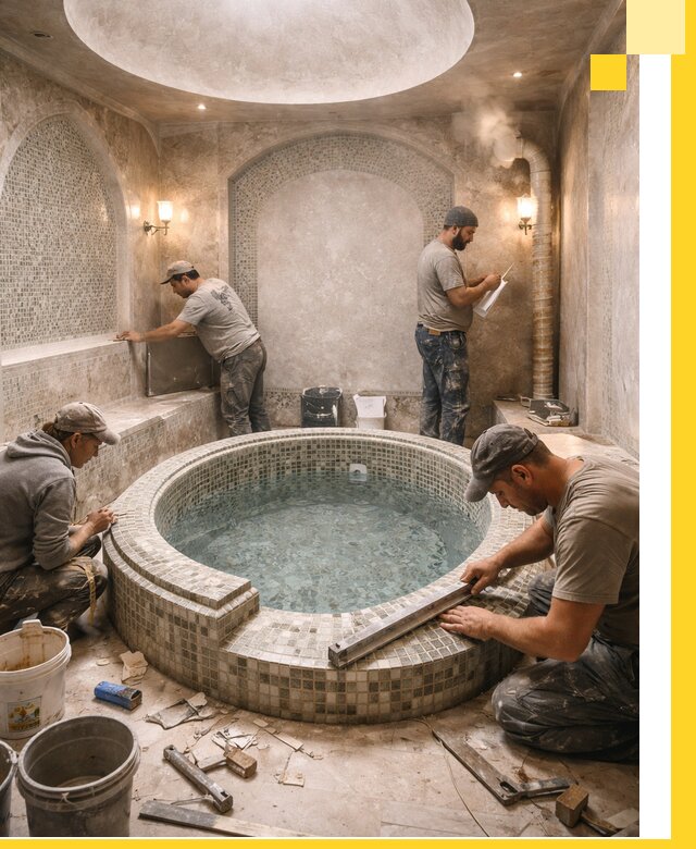 Профессиональное строительство хамама с бассейном в Лыткарине под ключ
