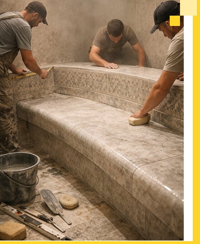 Изготовление и установка сидений для хамама в Лыткарине